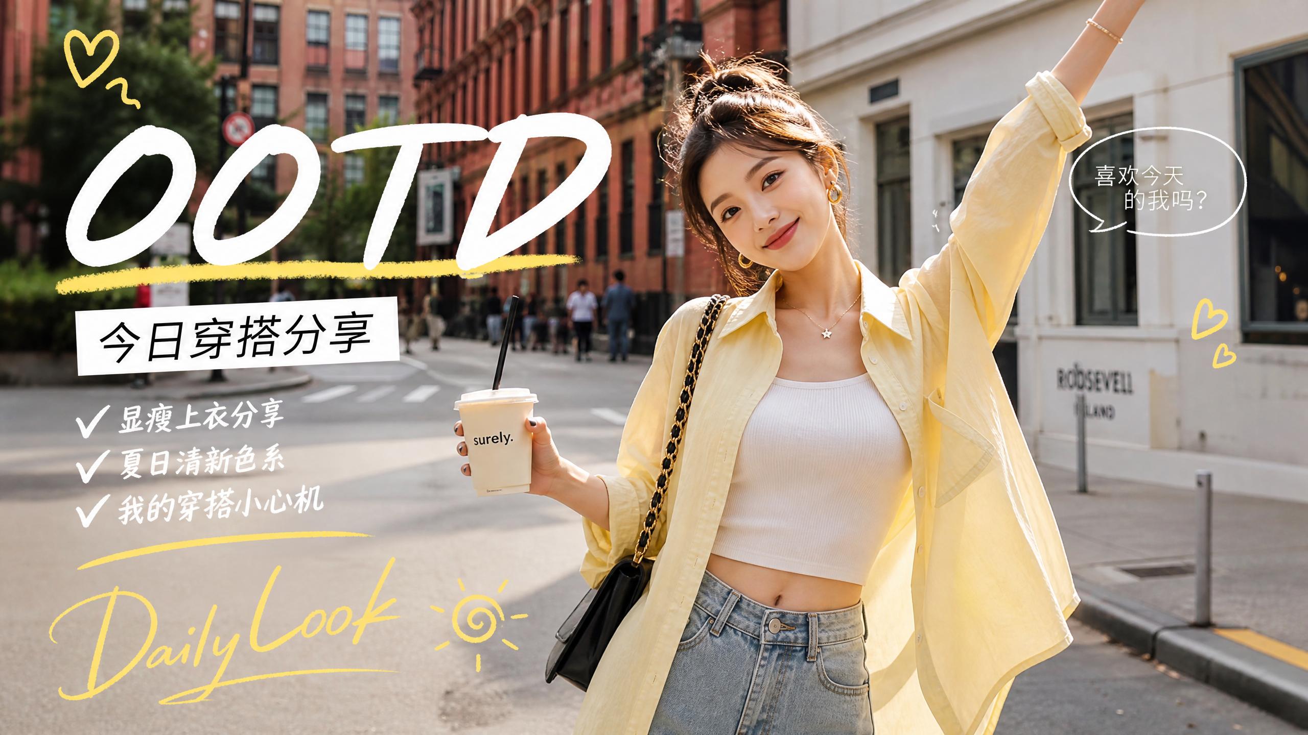 抖音风 【时尚视频分享】OOTD今日穿搭分享，夏日清新色系显瘦上衣搭配技巧